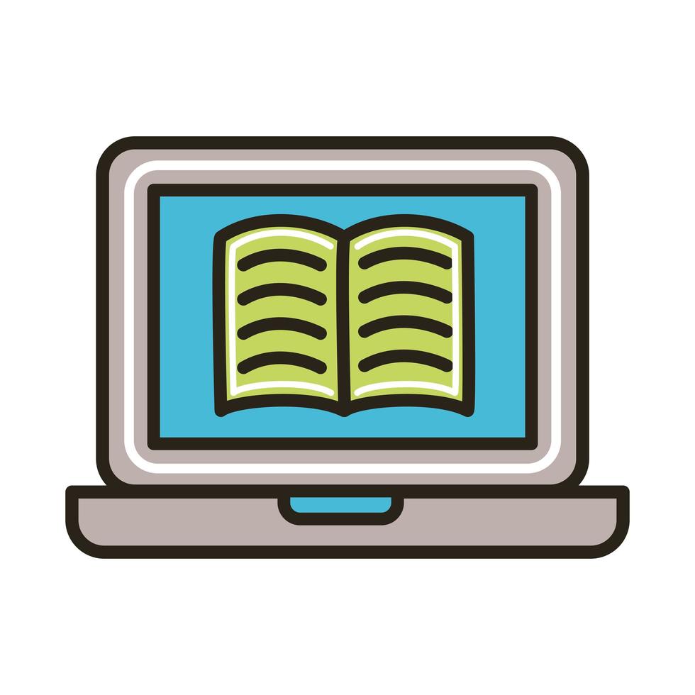 electronic book in laptop vector