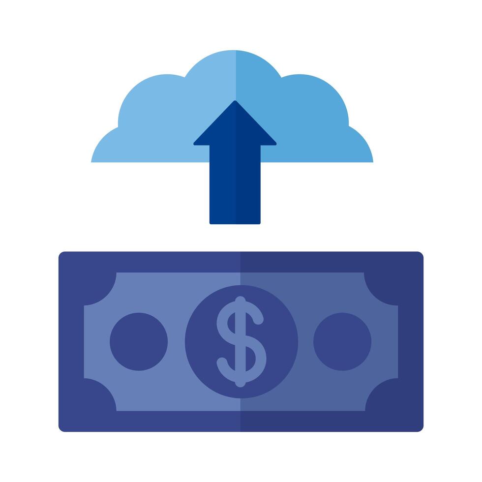 cloud computing with dollar payment flat style vector