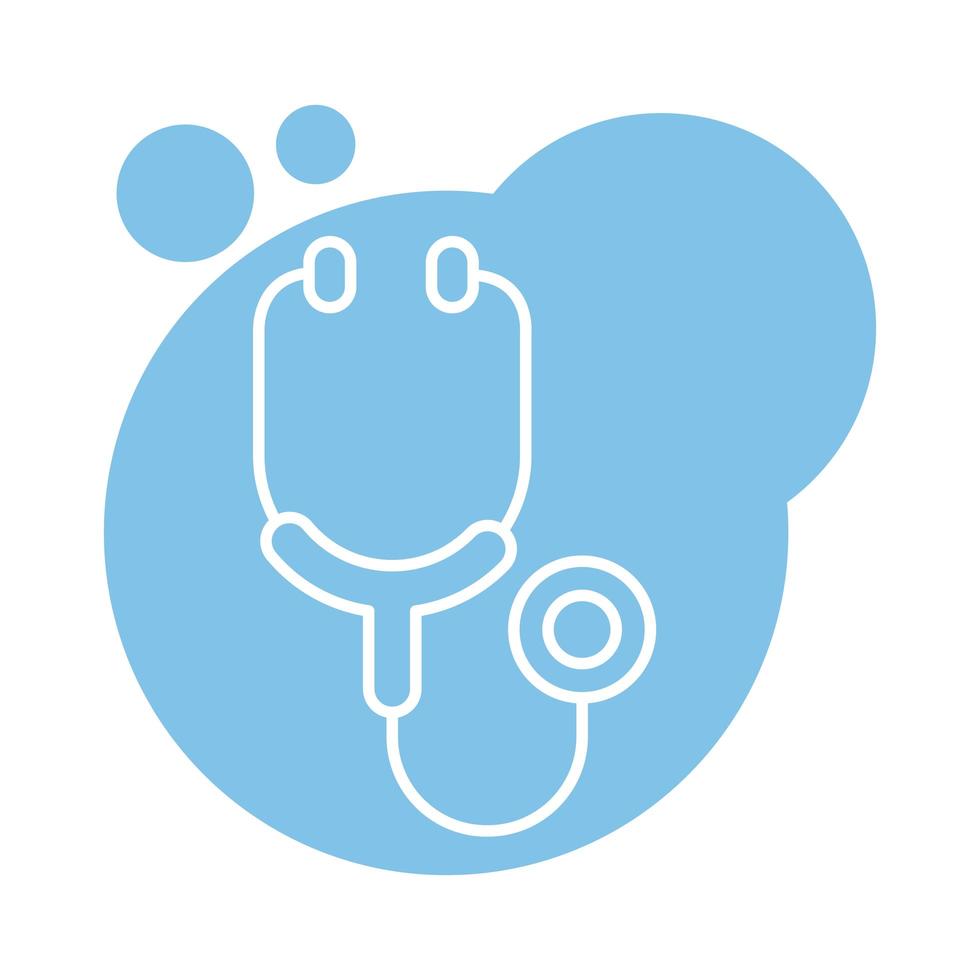 stethoscope cardio device block style icon vector
