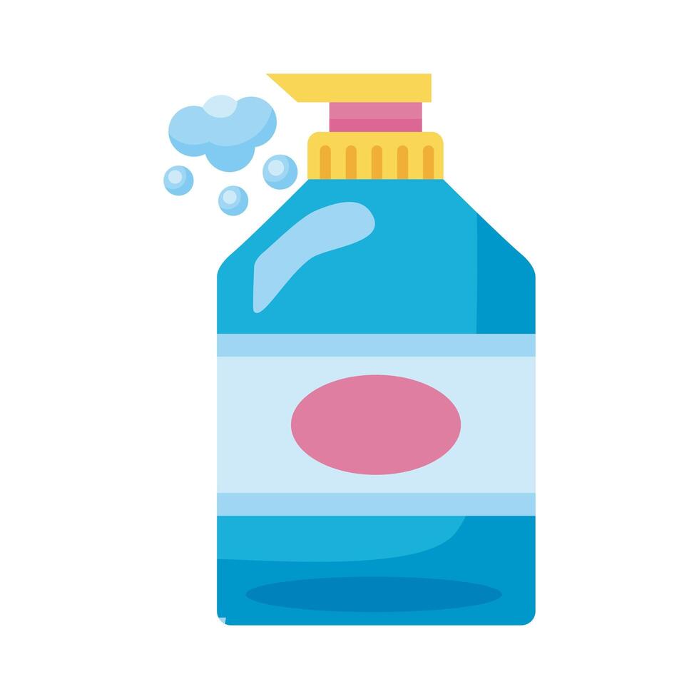 disinfectant plastic bottle product with push dispenser vector