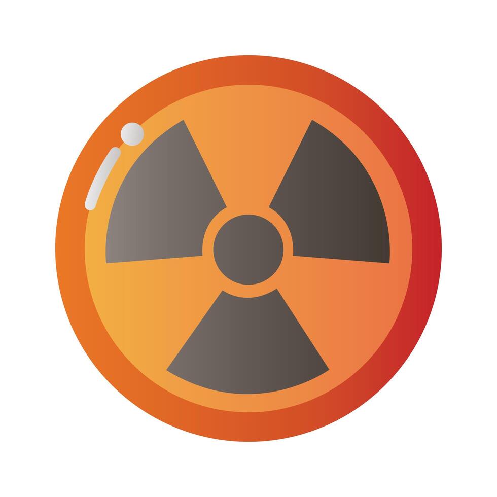 icono de señal de precaución nuclear vector