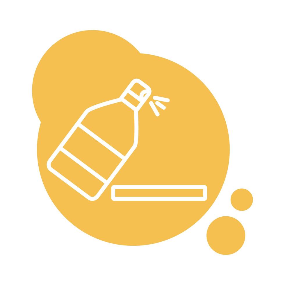 icono de estilo de bloque de botella de salpicadura vector