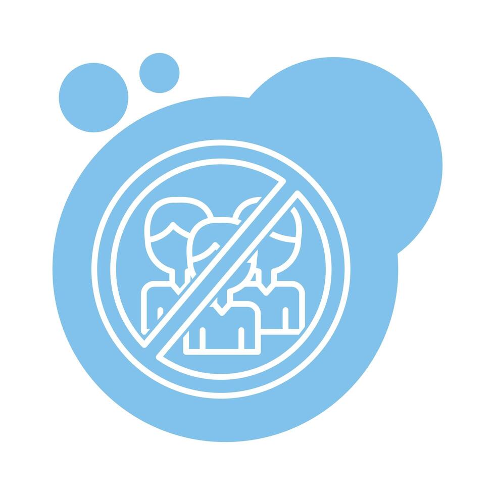avoid the crowds block style icon vector