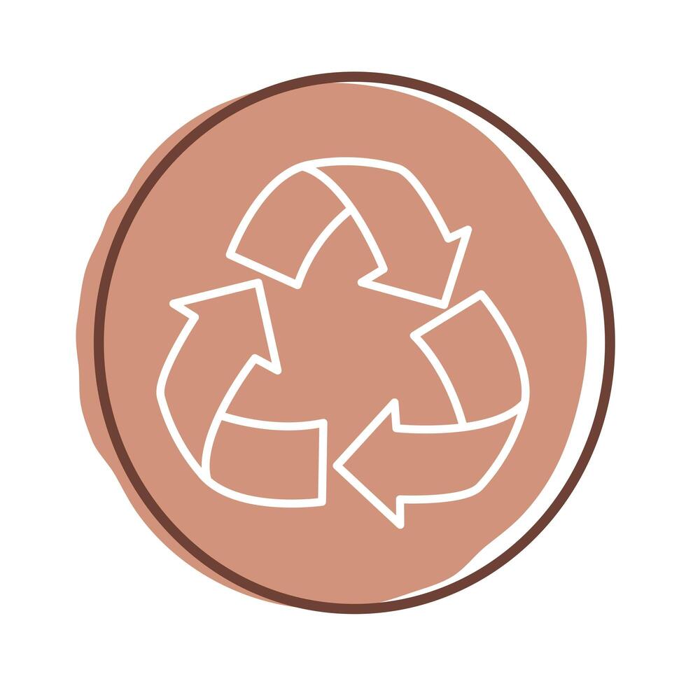 recycle arrows block style icon vector