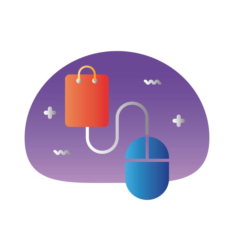 shopping bag with mouse vector