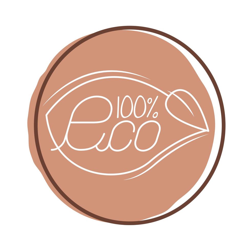 100 percent eco lettering block style icon vector