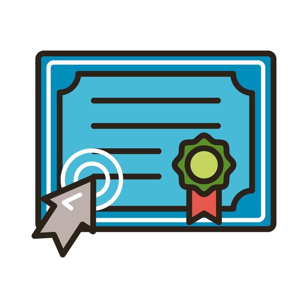 graduation certificate and mouse arrow vector
