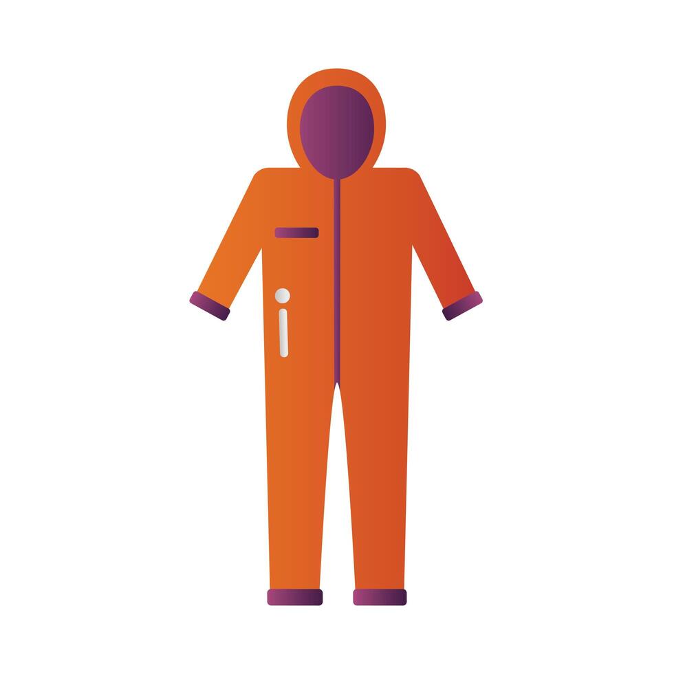 biohazard protective suit icon vector