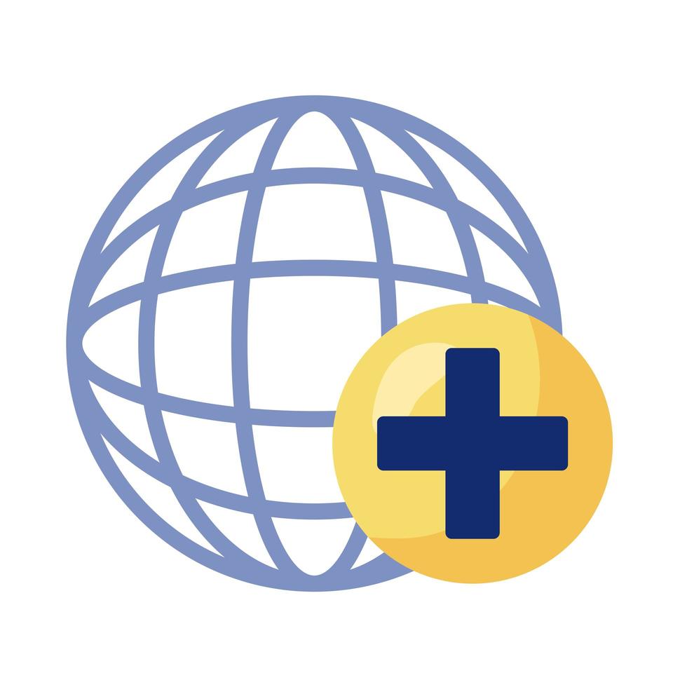 sphere with medical cross symbol vector