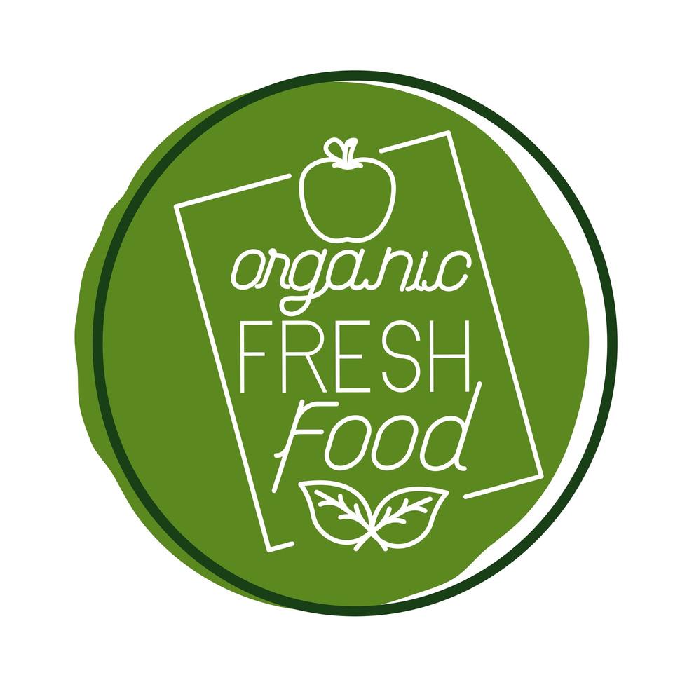 organic fresh food lettering block style icon vector