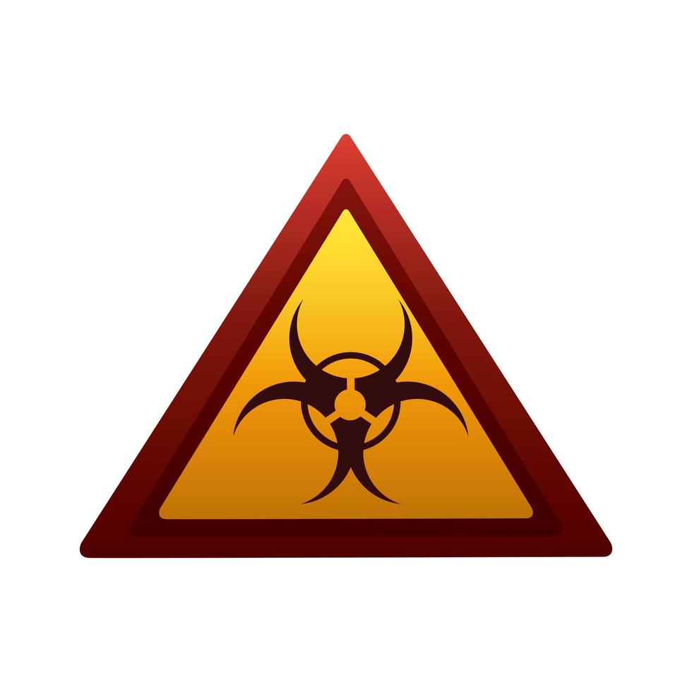 biohazard caution triangular sign vector