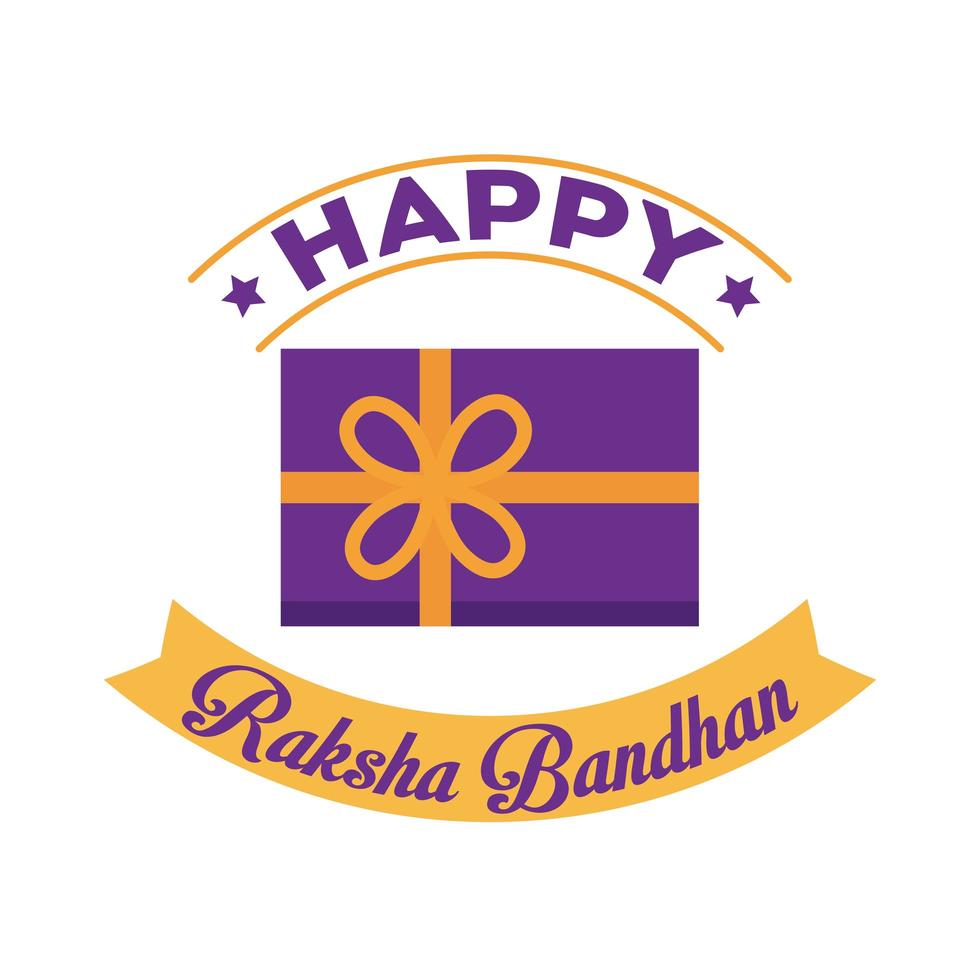 feliz celebración raksha bandhan con estilo plano de regalo vector