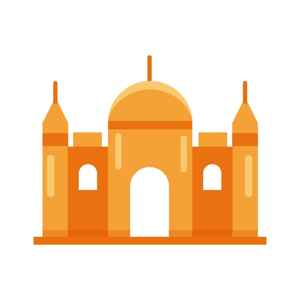 Mezquita, templo musulmán, estilo plano, icono, vector, ilustración, diseño vector