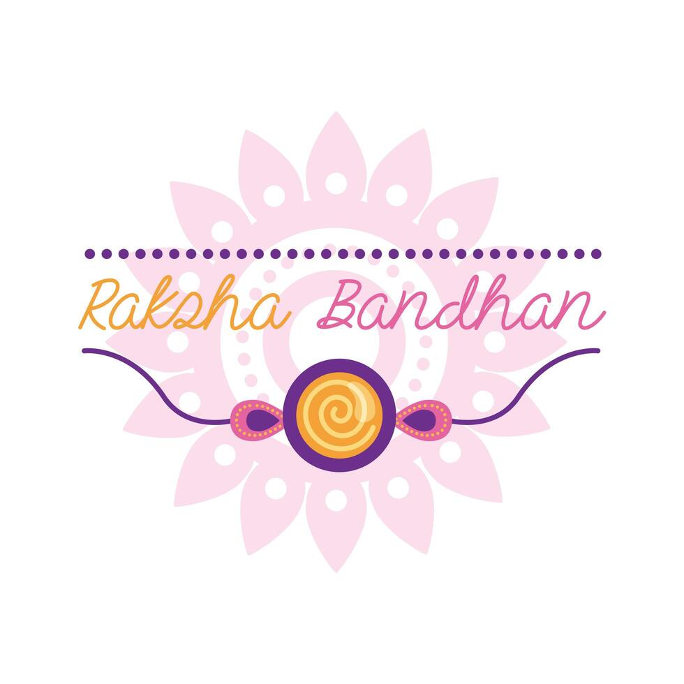 feliz celebración raksha bandhan con pulsera estilo plano vector