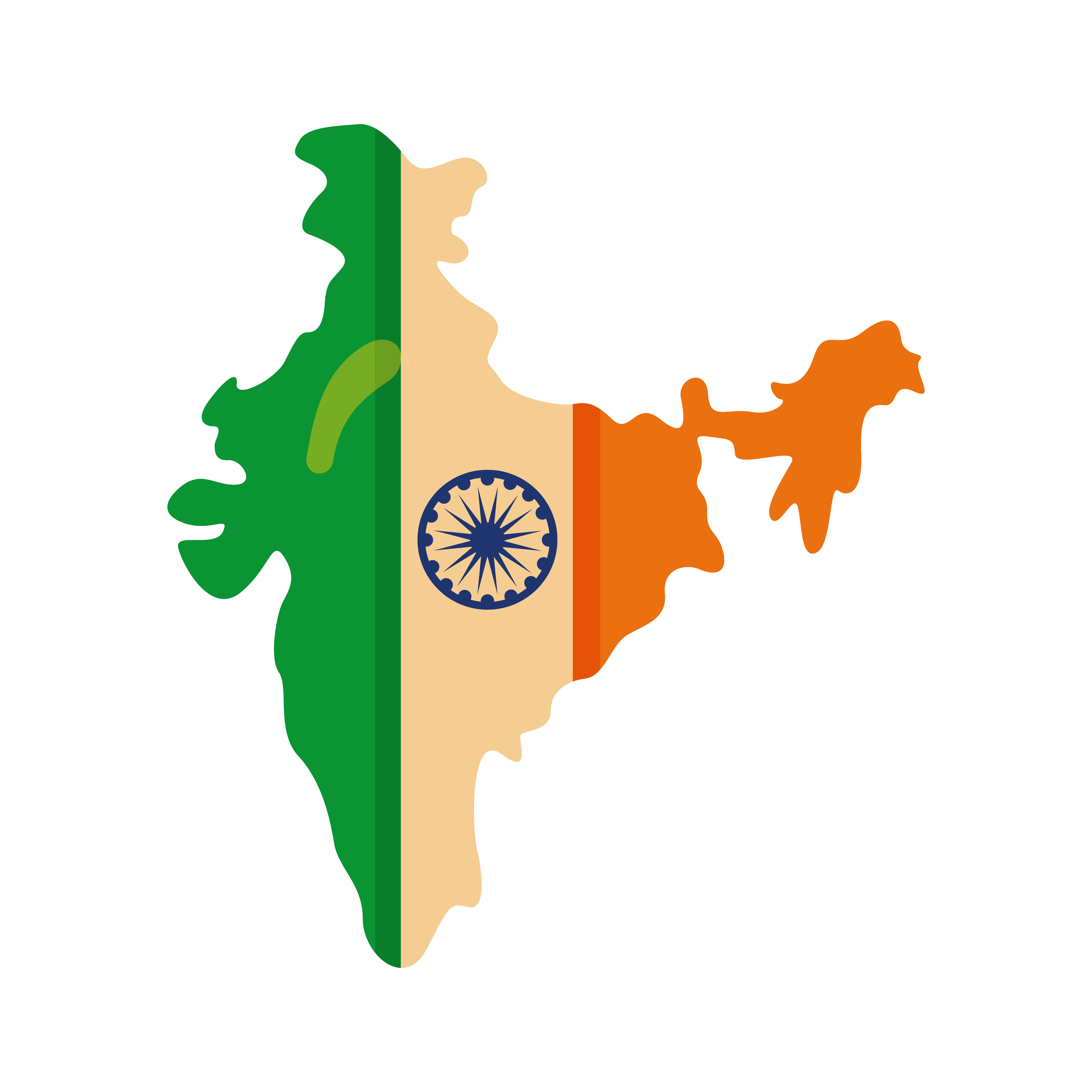 Independence day India celebration flag in map flat style icon vector  illustration design 1842136 Vector Art at Vecteezy