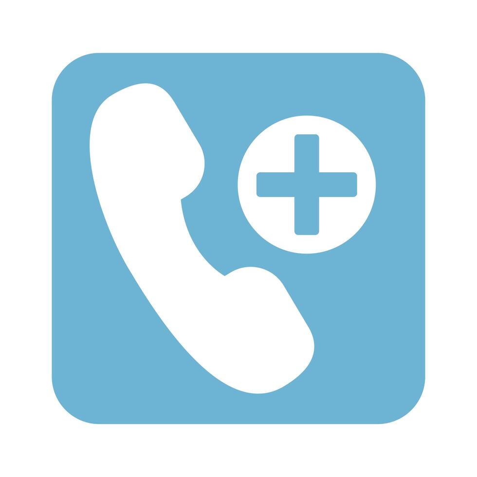 telephone with medical cross line style vector