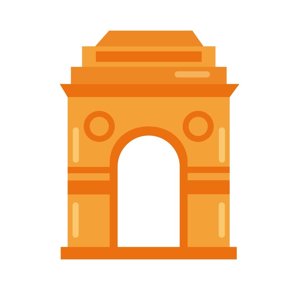 mosque arch flat style icon vector