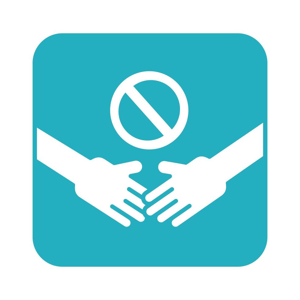 don't handshake contact line style icon vector