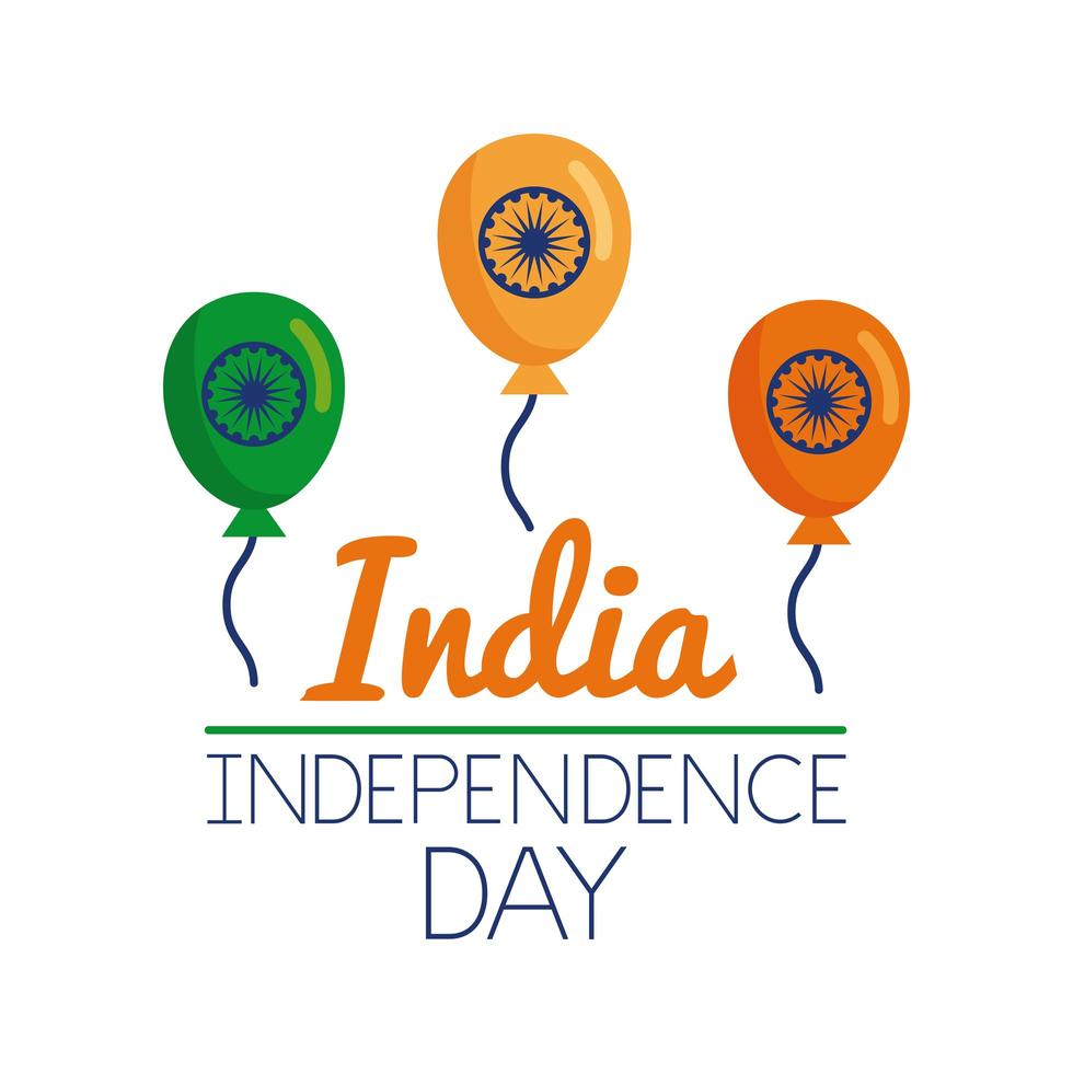 Independence day India celebration with flat style icon vector