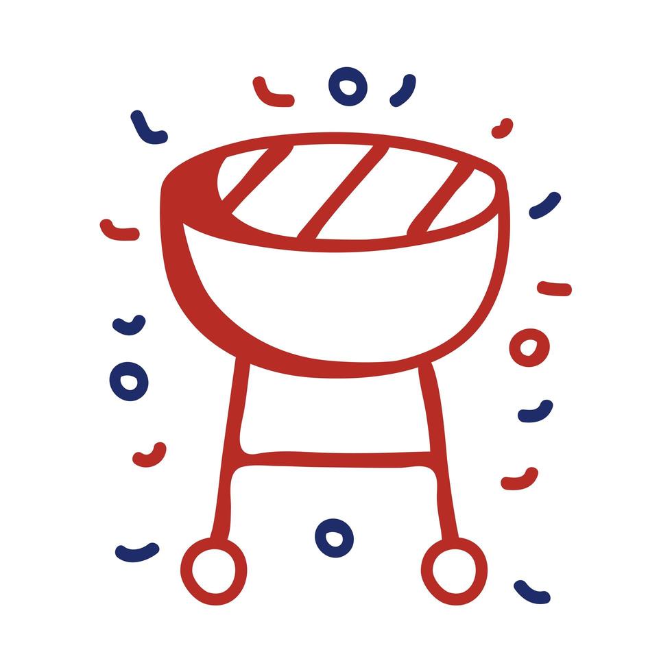 oven grill line style icon vector