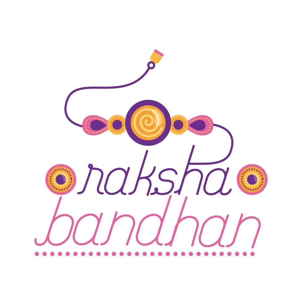 feliz celebración raksha bandhan con pulsera estilo plano vector