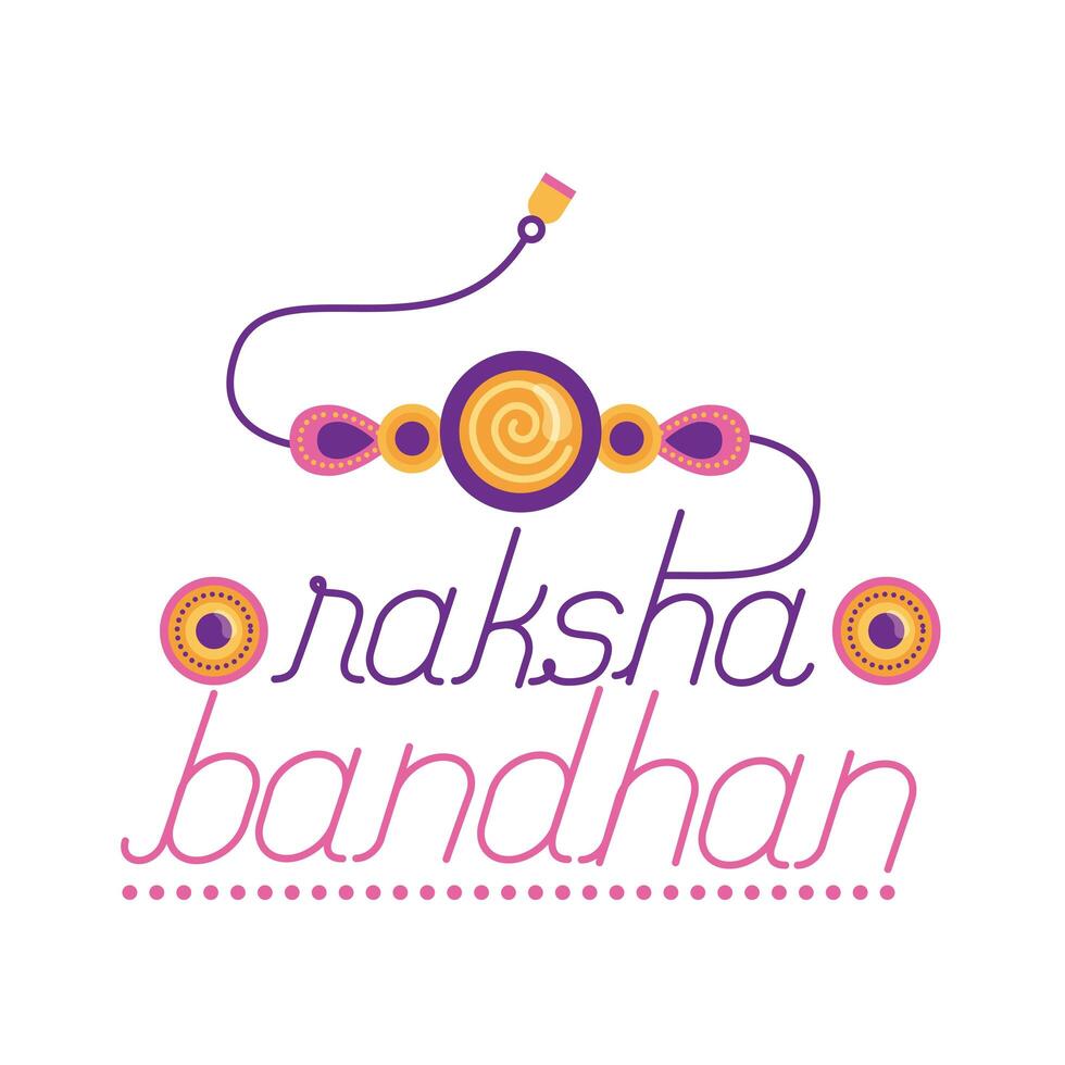 Happy Raksha Bandhan Celebration With Wristband Flat Style vector
