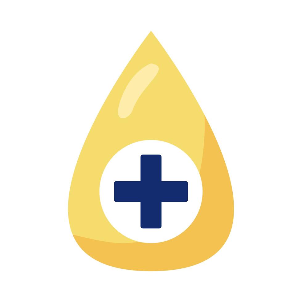 medical cross symbol in drop vector