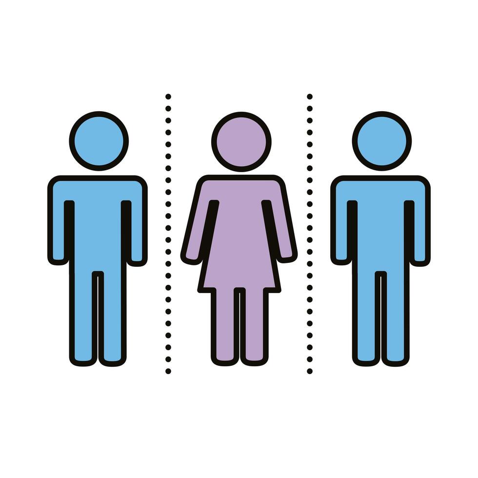 group of humans with social distance vector