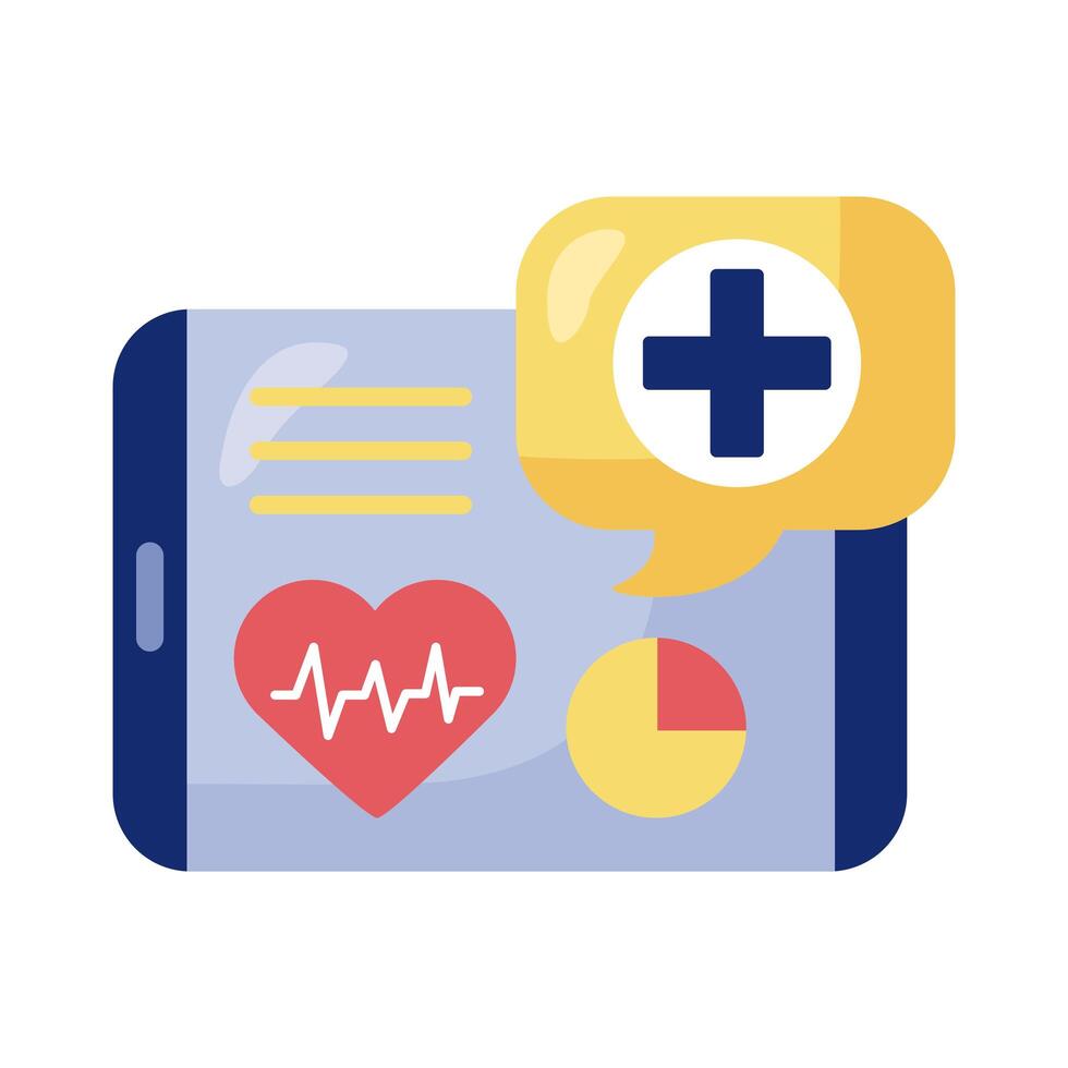 tablet with cardio health data vector