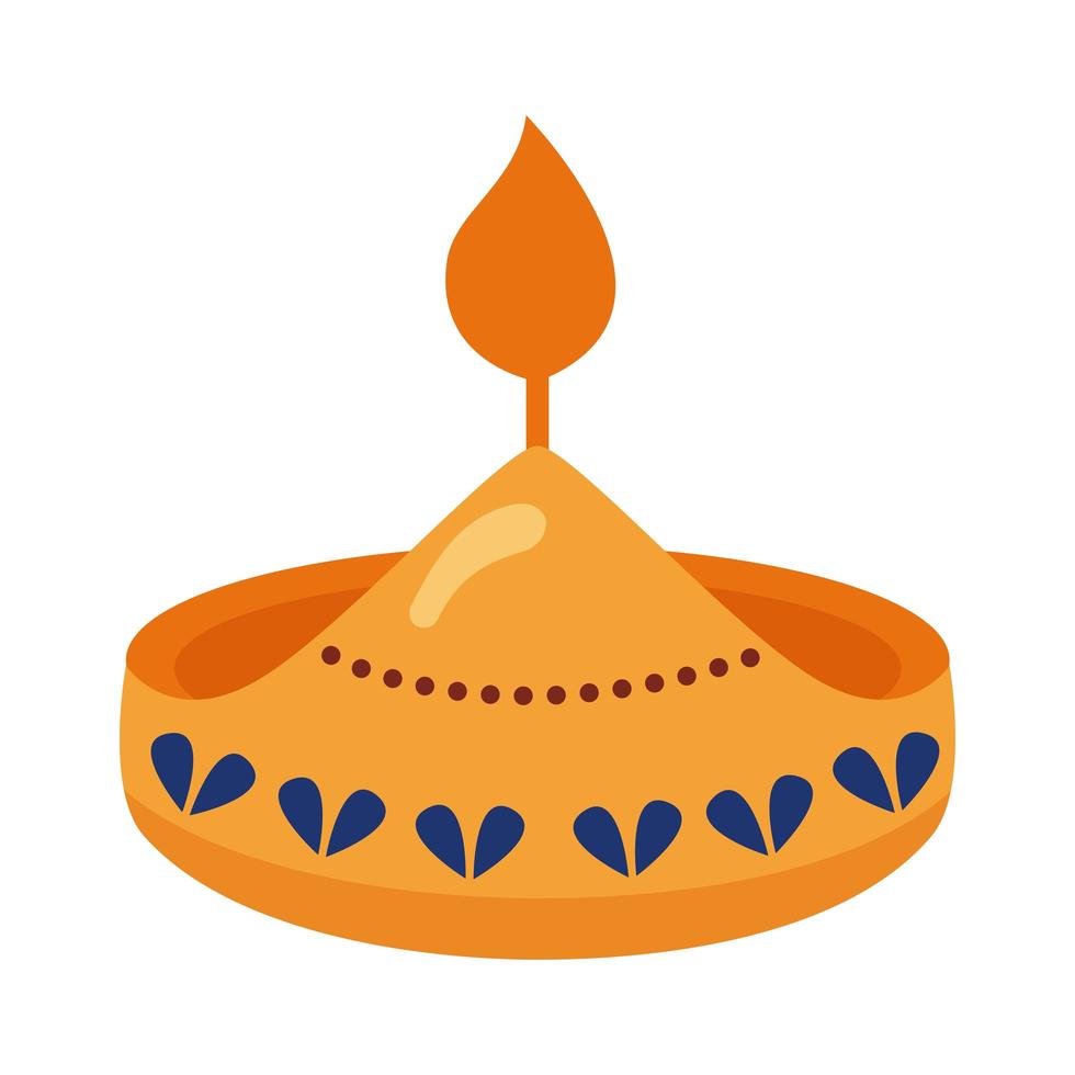 candle flame Hindu flat icon vector