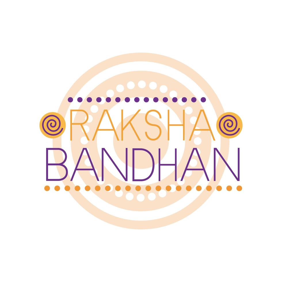 Happy Raksha Bandhan Celebration With Lettering Flat Style vector