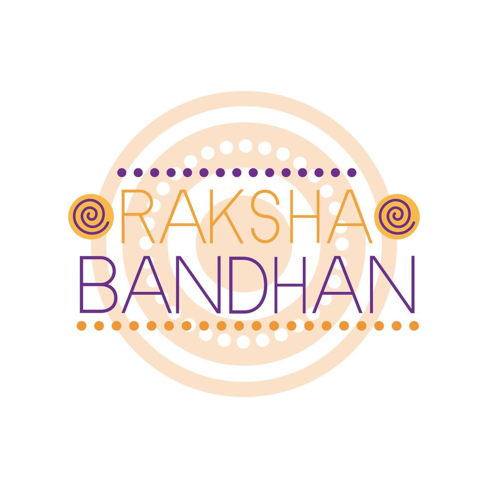 Happy Raksha Bandhan Celebration With Lettering Flat Style vector