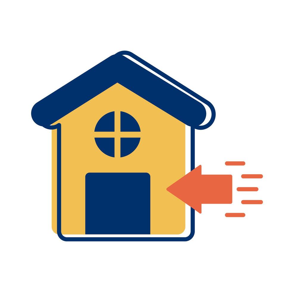 house facade with stay at home flat style vector