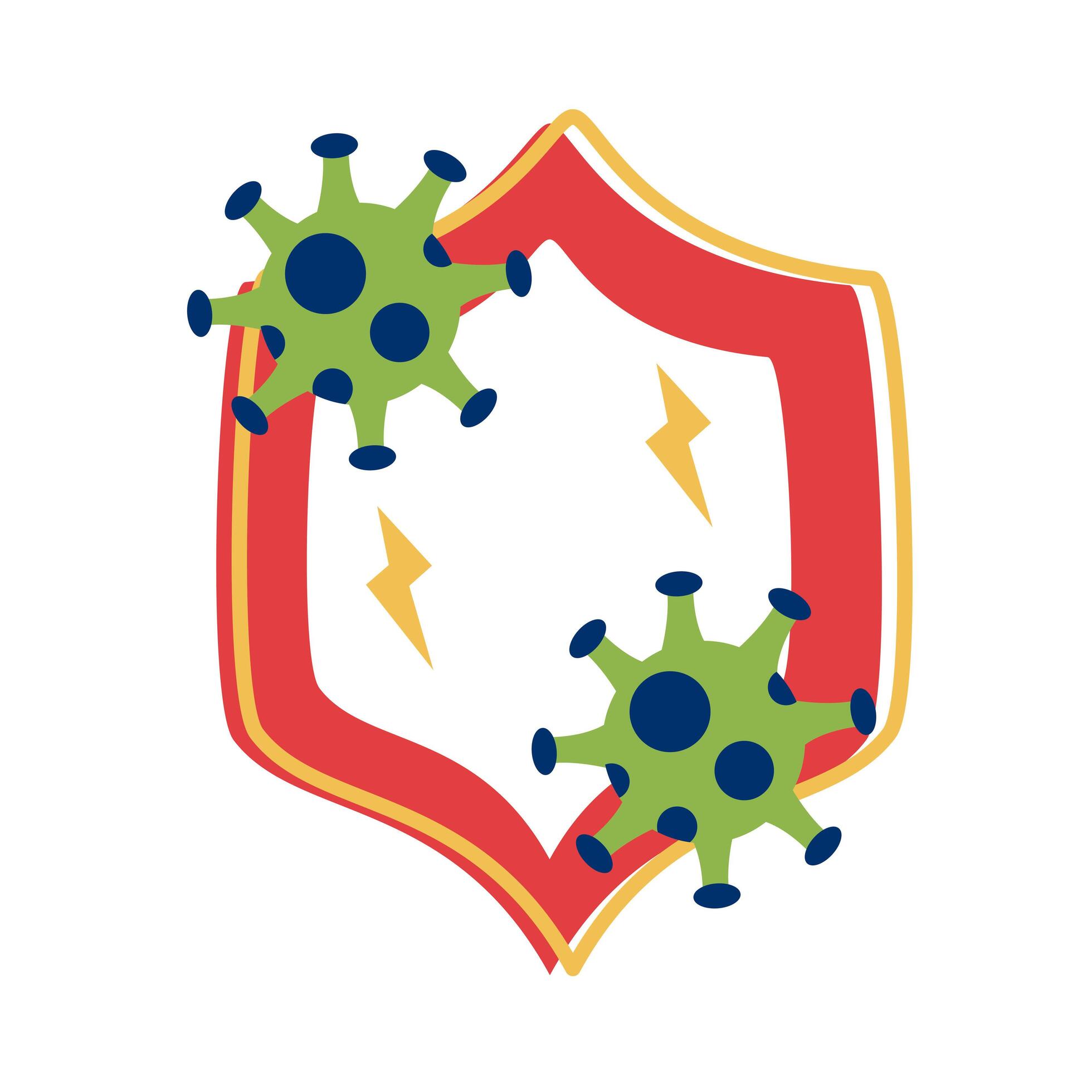 shield with covid 19 particles flat style 1842314 Vector Art at Vecteezy