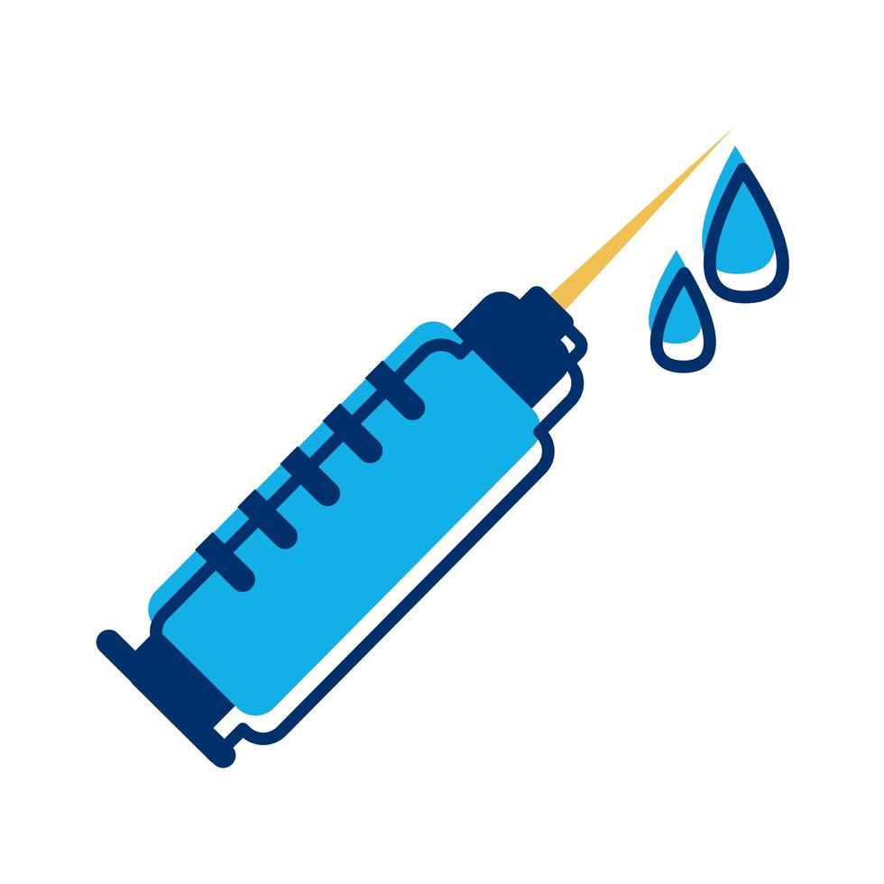 syringe injection flat style icon vector