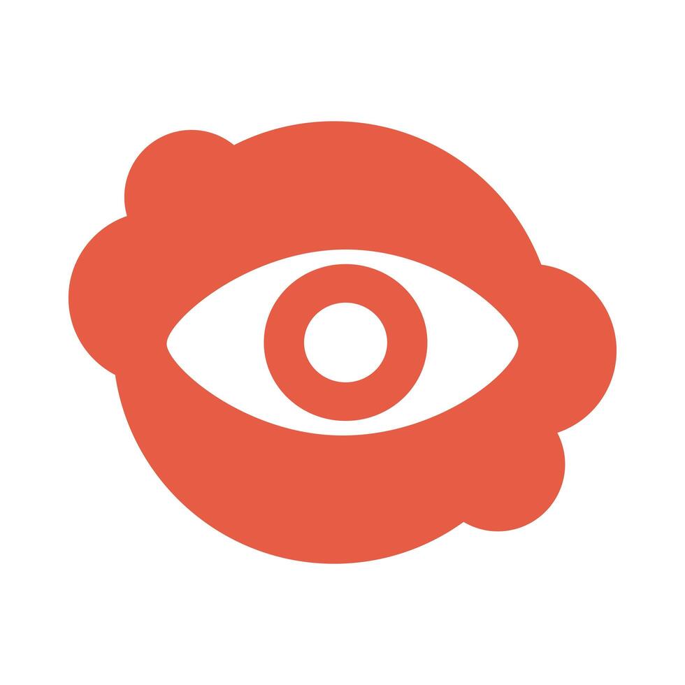 eye view security block style icon vector