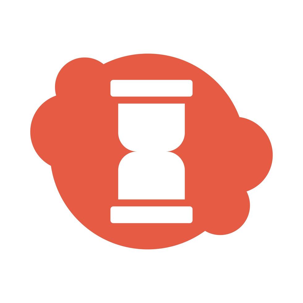 hourglass timer block style icon vector