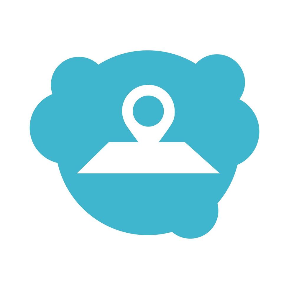 pin pointer location guide block style icon vector