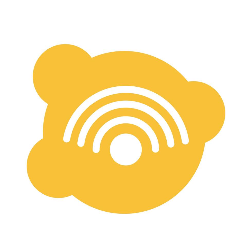 wifi connection signal block style icon vector