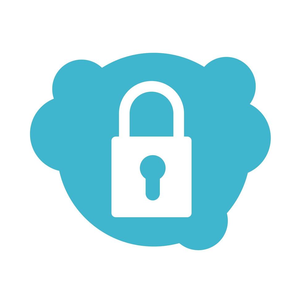 safe secure padlock block style icon vector