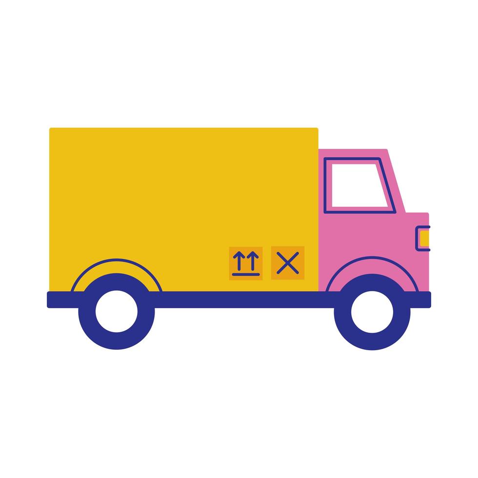 icono de estilo plano de servicio de entrega de camiones vector