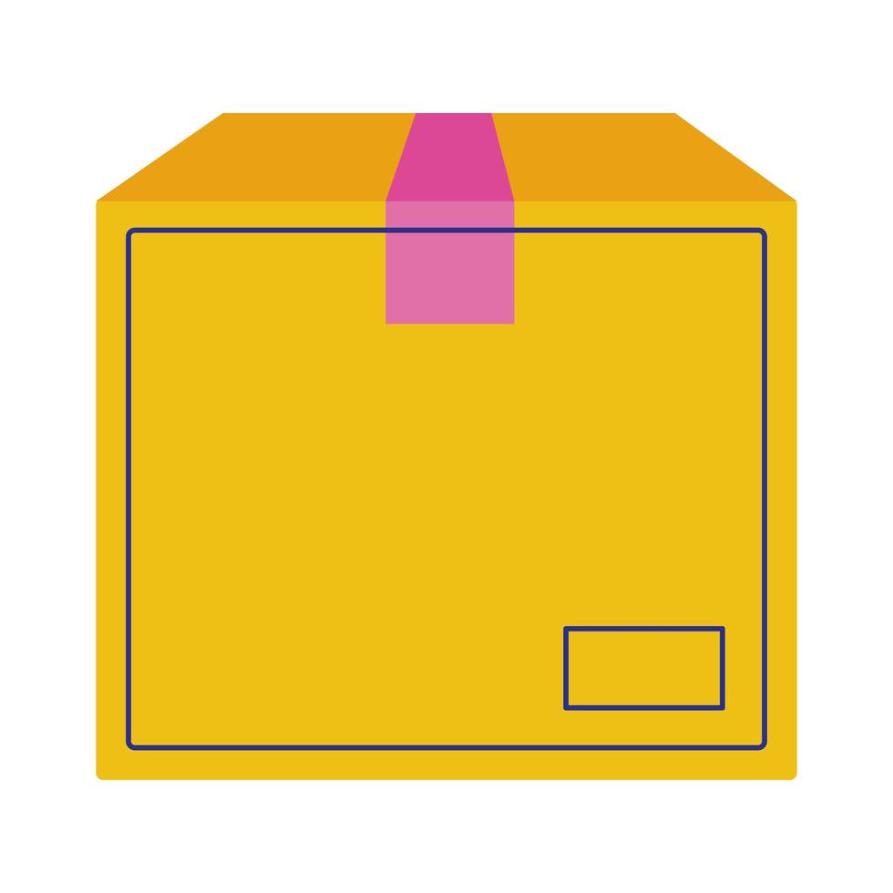 servicio de entrega de caja de cartón estilo plano vector