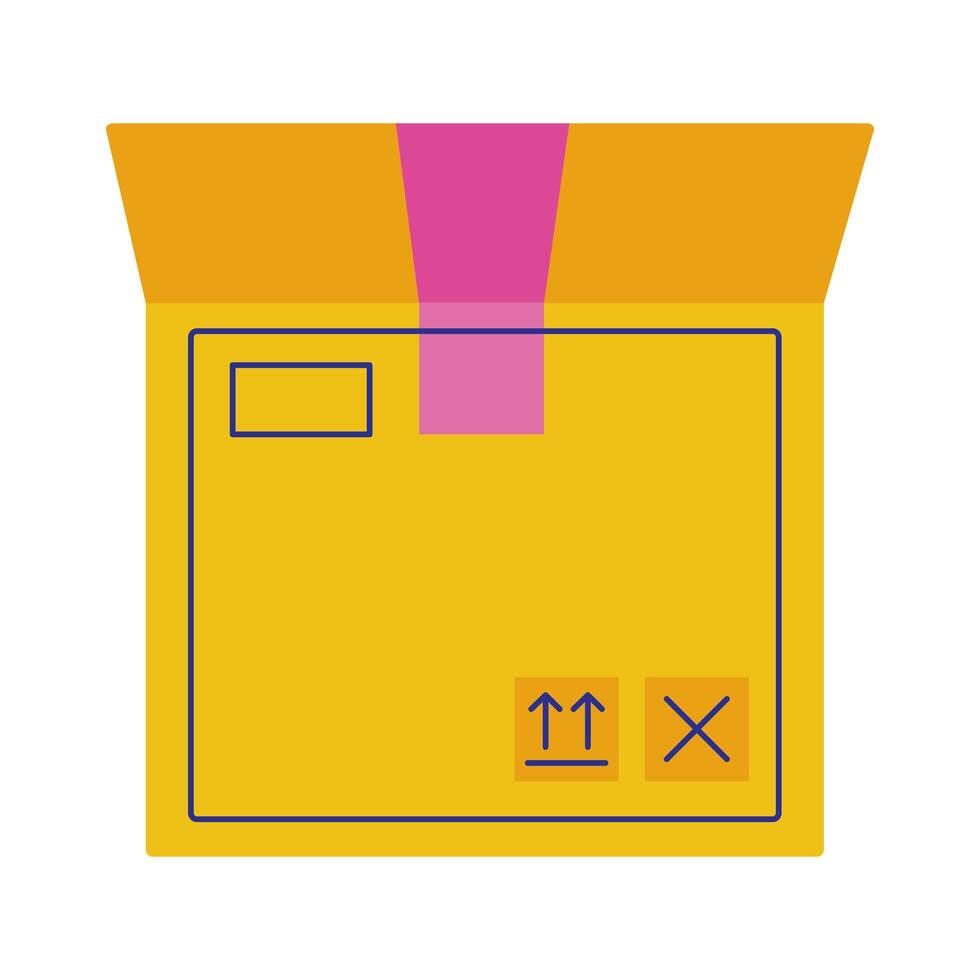 box carton delivery service flat style vector