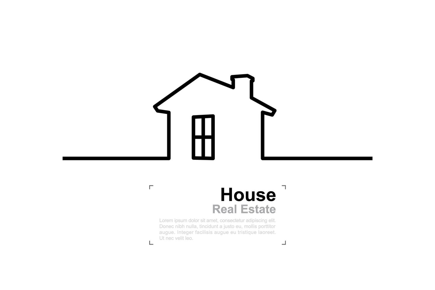 Abstract house shape template banner for real estate vector