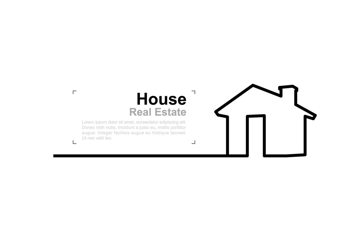 Banner de plantilla de forma de casa abstracta para bienes raíces vector