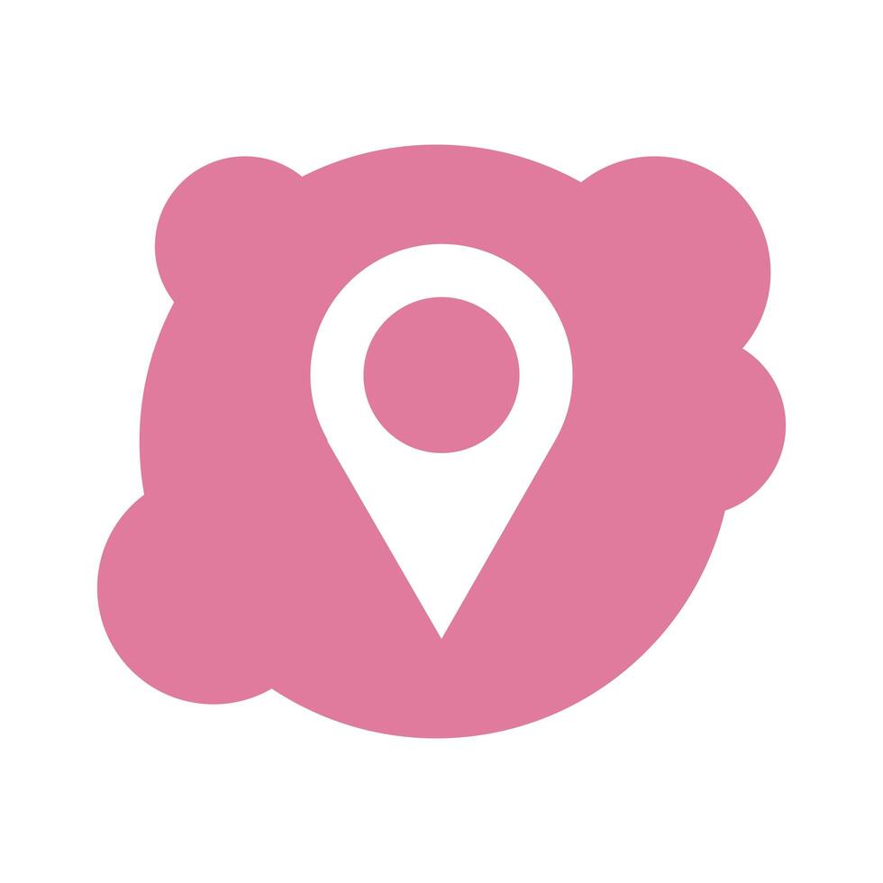 pin pointer location guide block style icon vector