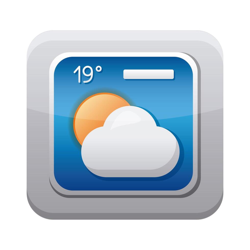 icono aislado del menú del botón de la aplicación meteorológica vector