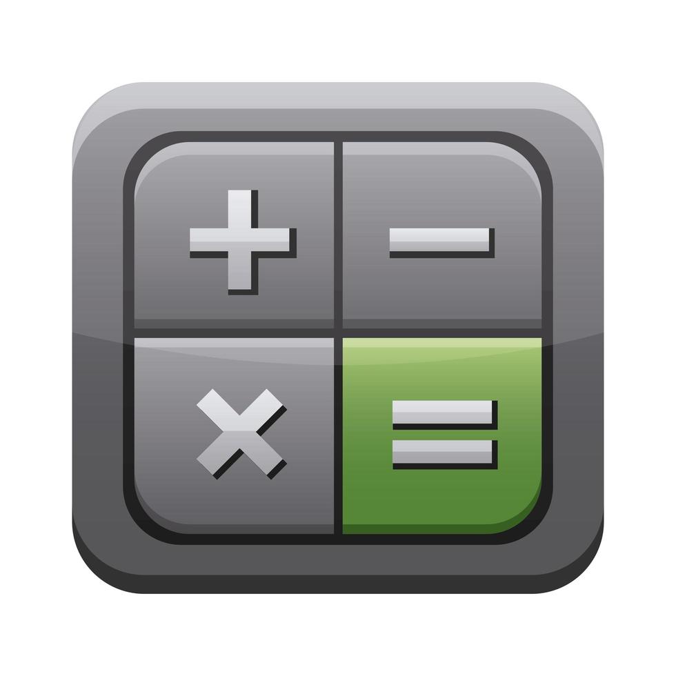 calculadora, aplicación, botón, menú, aislado, icono vector