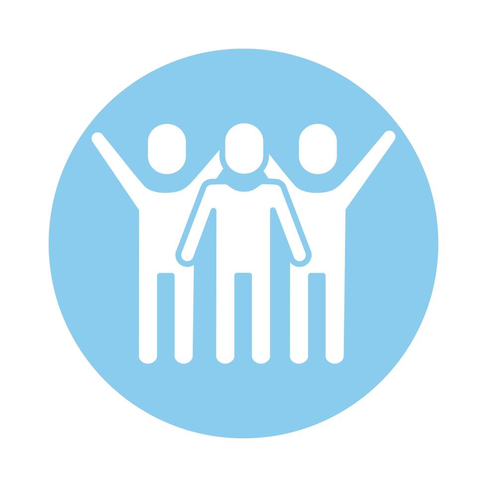men avatars silhouettes block style vector