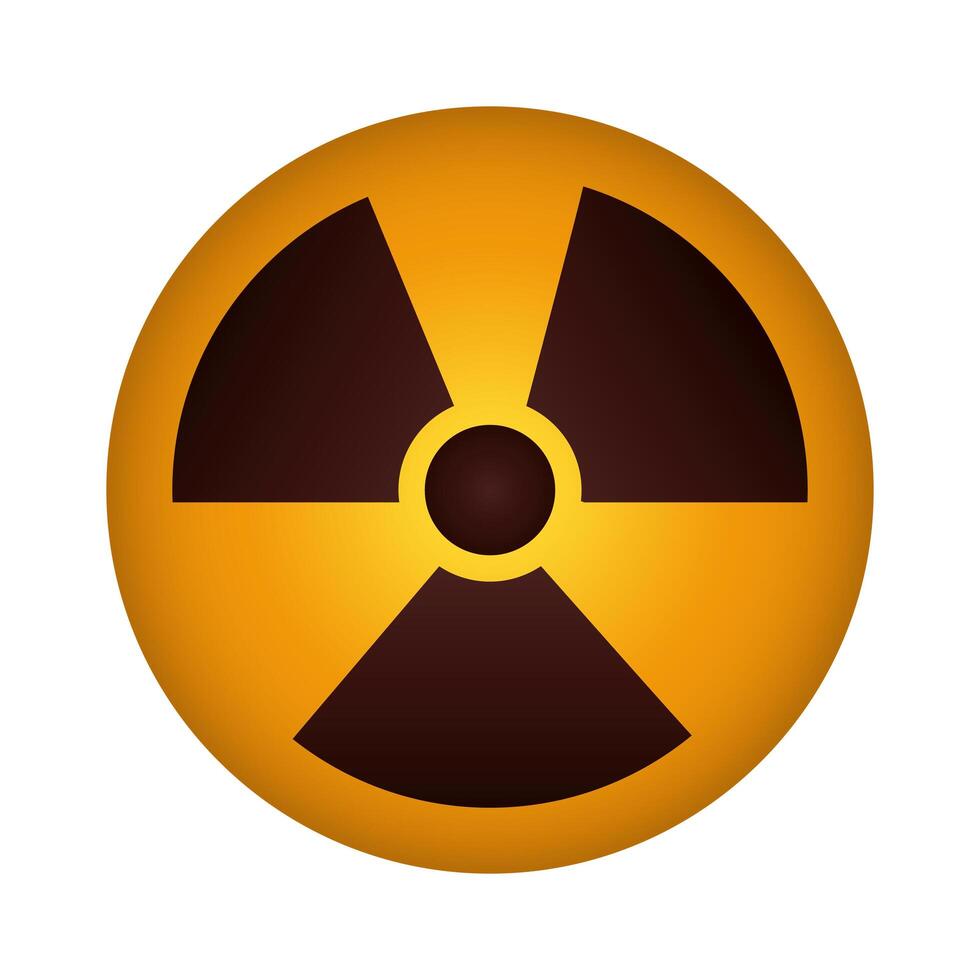 nuclear caution signal icon vector